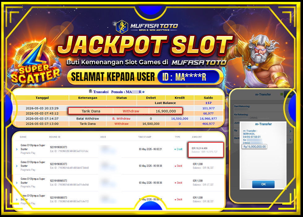 MUFASATOTO JACKPOT PRAGMATIC PLAY Rp.16.900.000|